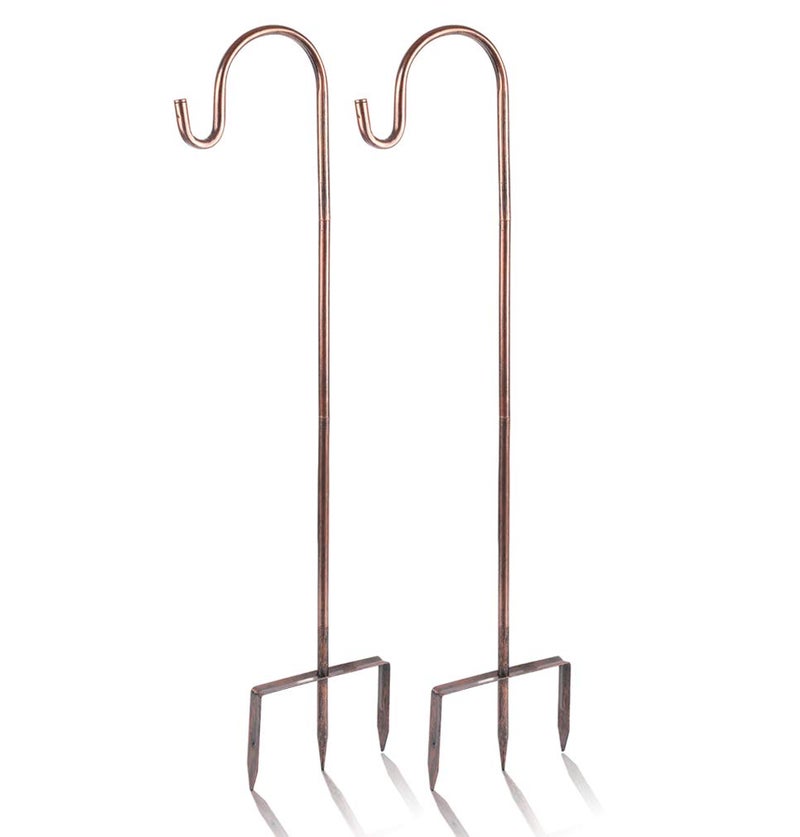 EXCMARK 2 Pack Shepherd Hook 31 inch 1/2 inch Thick Use at Weddings, Hanging Solar Lights, Lanterns, Bird Feeders, Metal Hanger Hook (Bronze, 31 inch) U.S. Patent. - Image 1